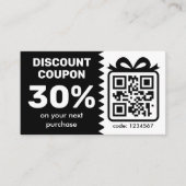 Digitaler Rabattcoupon mit dem QR-Code-Logo schwar Rabattkarte (Vorderseite)