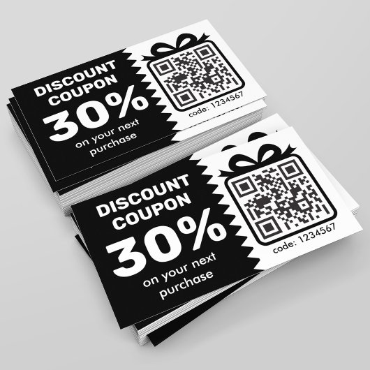 Digitaler Rabattcoupon mit dem QR-Code-Logo schwar Rabattkarte
