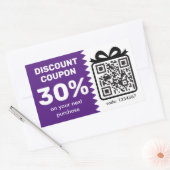 Digitaler Rabattcoupon mit QR-Code und Logo Rechteckiger Aufkleber (Umschlag)