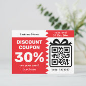 Digitaler Rabattgutschein mit QR-Code-Logo Lila Karte (Stehend Vorderseite)