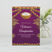 Digitaler Reis fütternd laden Annaprasan-Einladung Einladung (Stehend Vorderseite)