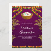 Digitaler Reis fütternd laden Annaprasan-Einladung Einladung (Vorne/Hinten)