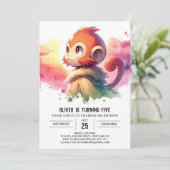 Digitaler Rustikaler Affentag Einladung (Stehend Vorderseite)