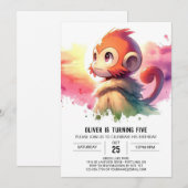 Digitaler Rustikaler Affentag Einladung (Vorne/Hinten)