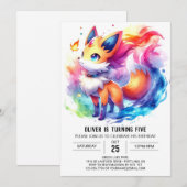 Digitaler Rustikaler Fox Geburtstag Einladung (Vorne/Hinten)