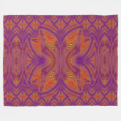 Digitaler Schmetterling Orange Lila Fleecedecke (Vorderseite (Horizontal))