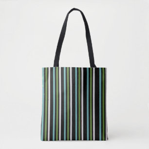 Digitaler Schwarz-, Weiß- und Grünstreifen Tasche