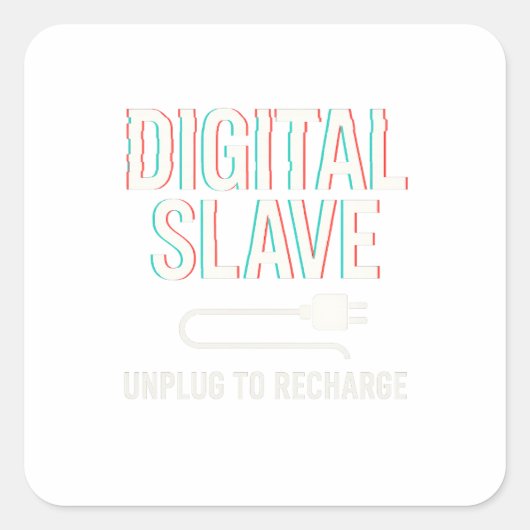 Digitaler Slave - Funny Tech Life Glitch Sticker (Vorderseite)