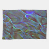 Digitaler Stein in satinfarbenem Blau Geschirrtuch (Horizontal)