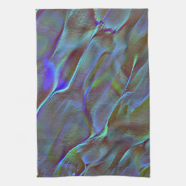 Digitaler Stein in satinfarbenem Blau Geschirrtuch