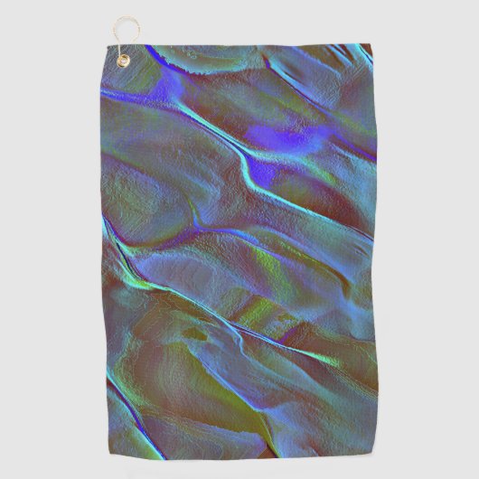 Digitaler Stein in satinfarbenem Blau Golfhandtuch (Vorderseite)