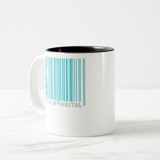 Digitaler Strichcode für Nerd Zweifarbige Tasse (Vorderseite Links)