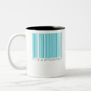 Digitaler Strichcode für Nerd Zweifarbige Tasse