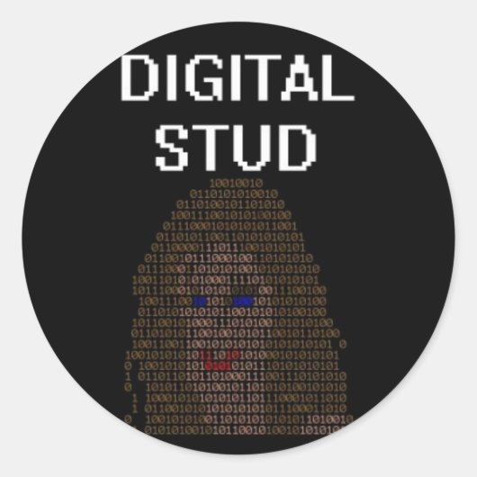 Digitaler Stuhl Runder Aufkleber (Vorderseite)
