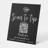 Digitaler Tipp, Scan zur Bezahlung des QR-Codes fü Sockelschild (Vorderseite)