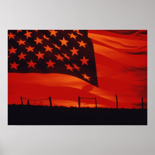 Digitaler Verbund der amerikanischen Flagge Poster (Vorne)