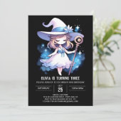 Digitaler verzauberter Zauberer zum Geburtstag Einladung (Stehend Vorderseite)