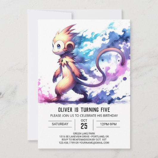 Digitaler Whimsikaffe Geburtstag Einladung (Vorderseite)