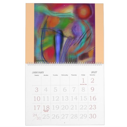Digitaler zeichnender Kalender der ABSTRAKTIONEN (Jan 2027)