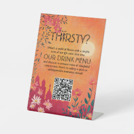 Digitaler Zugang Sunset Serenade Hochzeitsgetränke Sockelschild