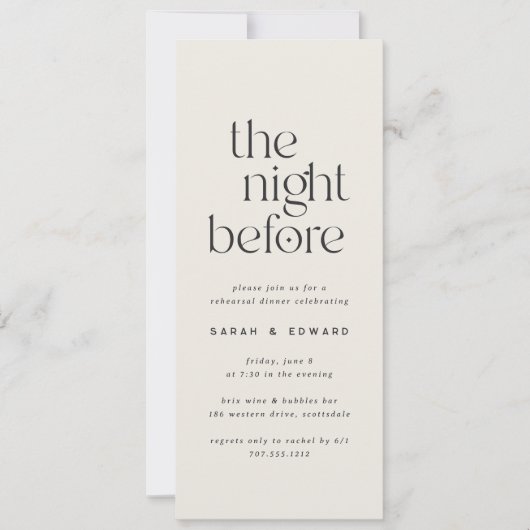Digitales Abendessen mit Minimalistischer Probe Einladung (Vorderseite)