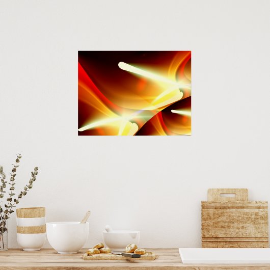 Digitales Abstrakt - Computerkunst modern Poster (Küche)