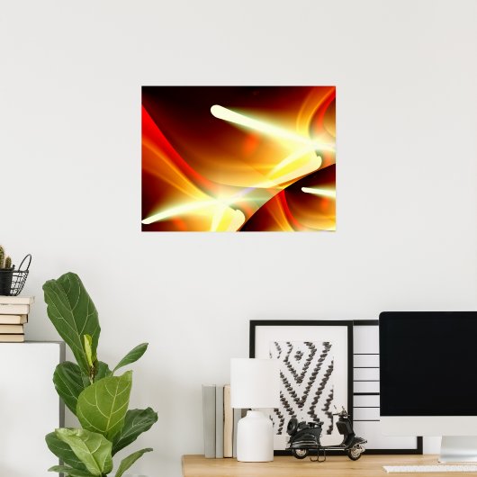 Digitales Abstrakt - Computerkunst modern Poster (Heimbüro)