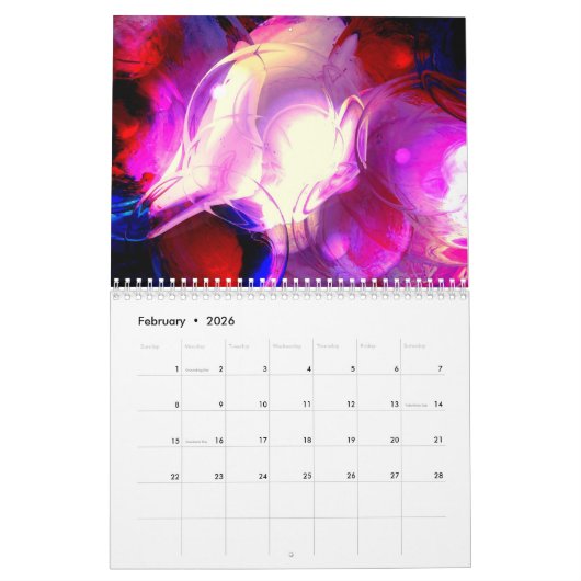 Digitales Abstrakt Kalender (Feb 2026)