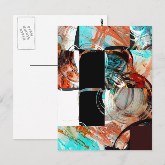 Digitales Abstraktes Kunstwerk Postkarte (Vorne/Hinten)