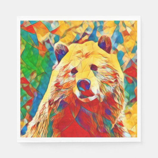 Digitales Bärenpapier Napkins Serviette (Vorderseite)