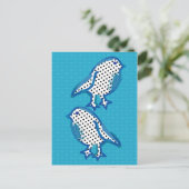 Digitales Bild "Blaue Vögel" Postkarte (Stehend Vorderseite)
