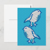 Digitales Bild "Blaue Vögel" Postkarte (Vorne/Hinten)