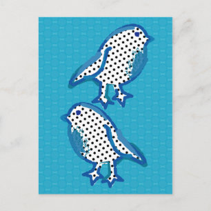 Digitales Bild "Blaue Vögel" Postkarte
