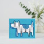 Digitales Bild "Blauer Hund" Postkarte (Stehend Vorderseite)