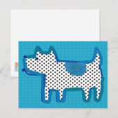 Digitales Bild "Blauer Hund" Postkarte (Vorne/Hinten)
