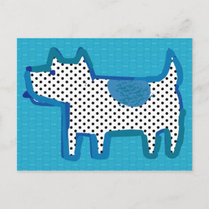 Digitales Bild "Blauer Hund" Postkarte