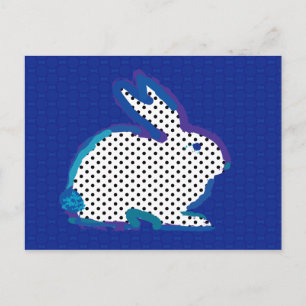 Digitales Bild "dunkelblaues Kaninchen" Postkarte