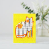 Digitales Bild "Gelbe Katze" Postkarte (Stehend Vorderseite)