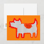 Digitales Bild "Orangenhund" Postkarte (Vorne/Hinten)