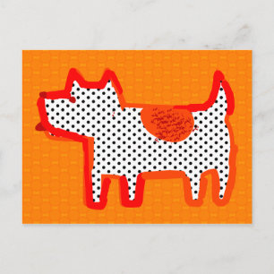Digitales Bild "Orangenhund" Postkarte