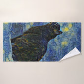 Digitales Bild Shambhala Katze in Vincent Van Gogh Badehandtuch (Badehandtuch)