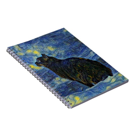 Digitales Bild Shambhala Katze in Vincent Van Gogh Notizblock (Rechte Seite)