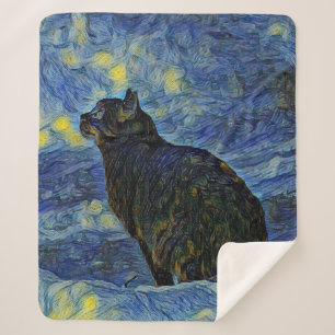 Digitales Bild Shambhala Katze in Vincent Van Gogh Sherpadecke