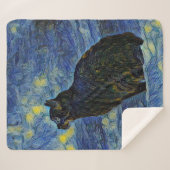 Digitales Bild Shambhala Katze in Vincent Van Gogh Sherpadecke (Vorderseite (Horizontal))