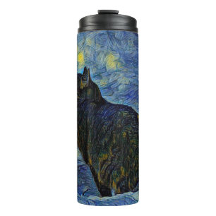 Digitales Bild Shambhala Katze in Vincent Van Gogh Thermosbecher