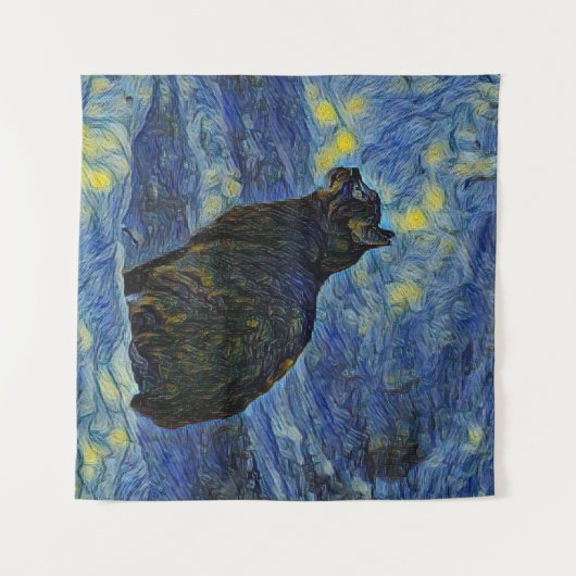 Digitales Bild Shambhala Katze in Vincent Van Gogh Wandteppich (Vorderseite (Horizontal))