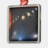 Digitales Bild unseres Sonnensystems Ornament Aus Metall (Links)