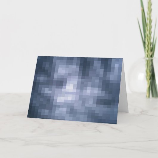 Digitales Blau Kariert - Blanke Grußkarte Karte (Vorderseite)