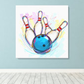 Digitales Bowling-Design Leinwanddruck (Insitu (Holzboden))