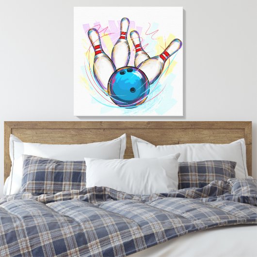 Digitales Bowling-Design Leinwanddruck (Insitu (Schlafzimmer))